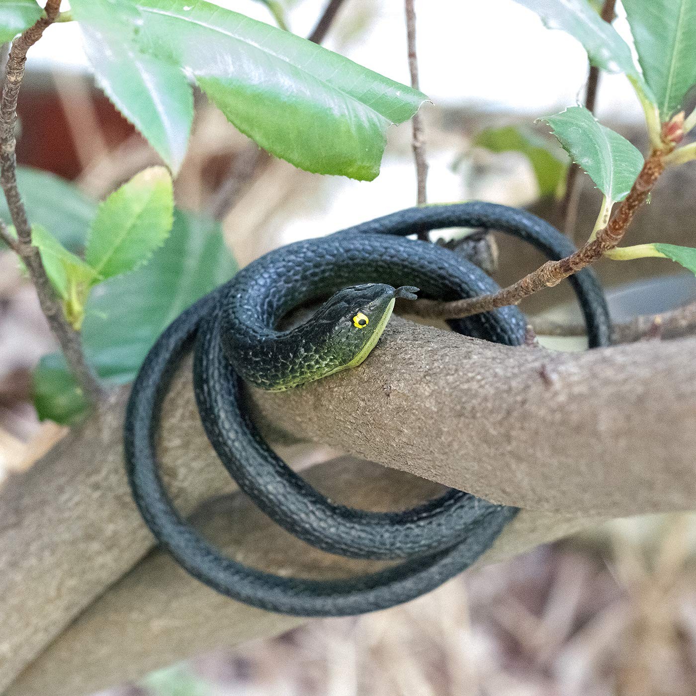 3 Pack Realistic Rubber Snakes for Garden Props Birds Squirrels Mice Scare Toy