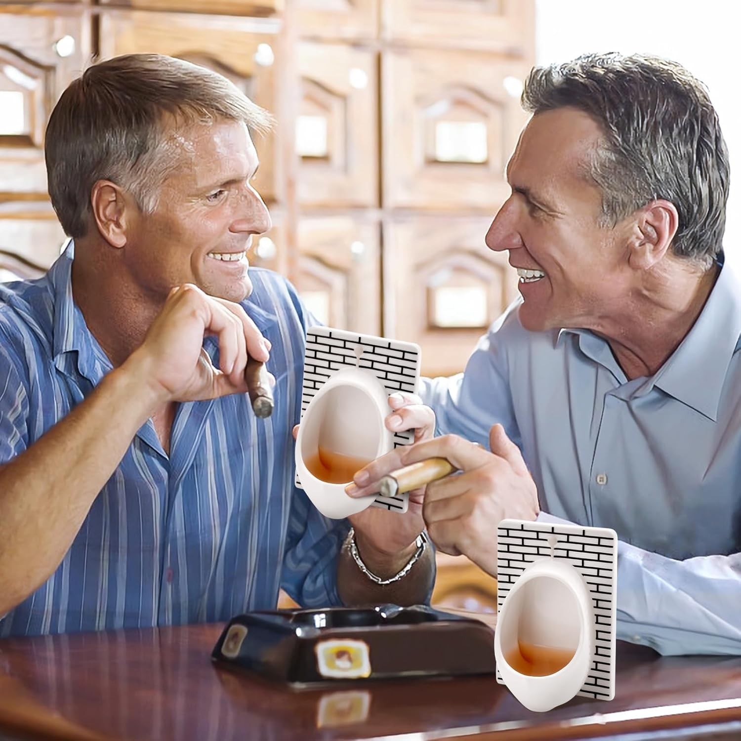 White Elephant Gifts for Adults: Urinal Shot Glasses Set of 2 Odd Funny Gag Gift