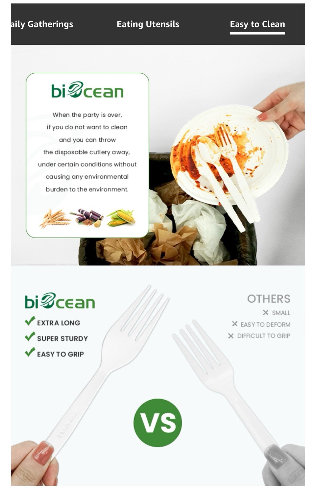 200 Compostable forks 6.7” Extra Heavy Duty Biodegradable Disposable Cutlery