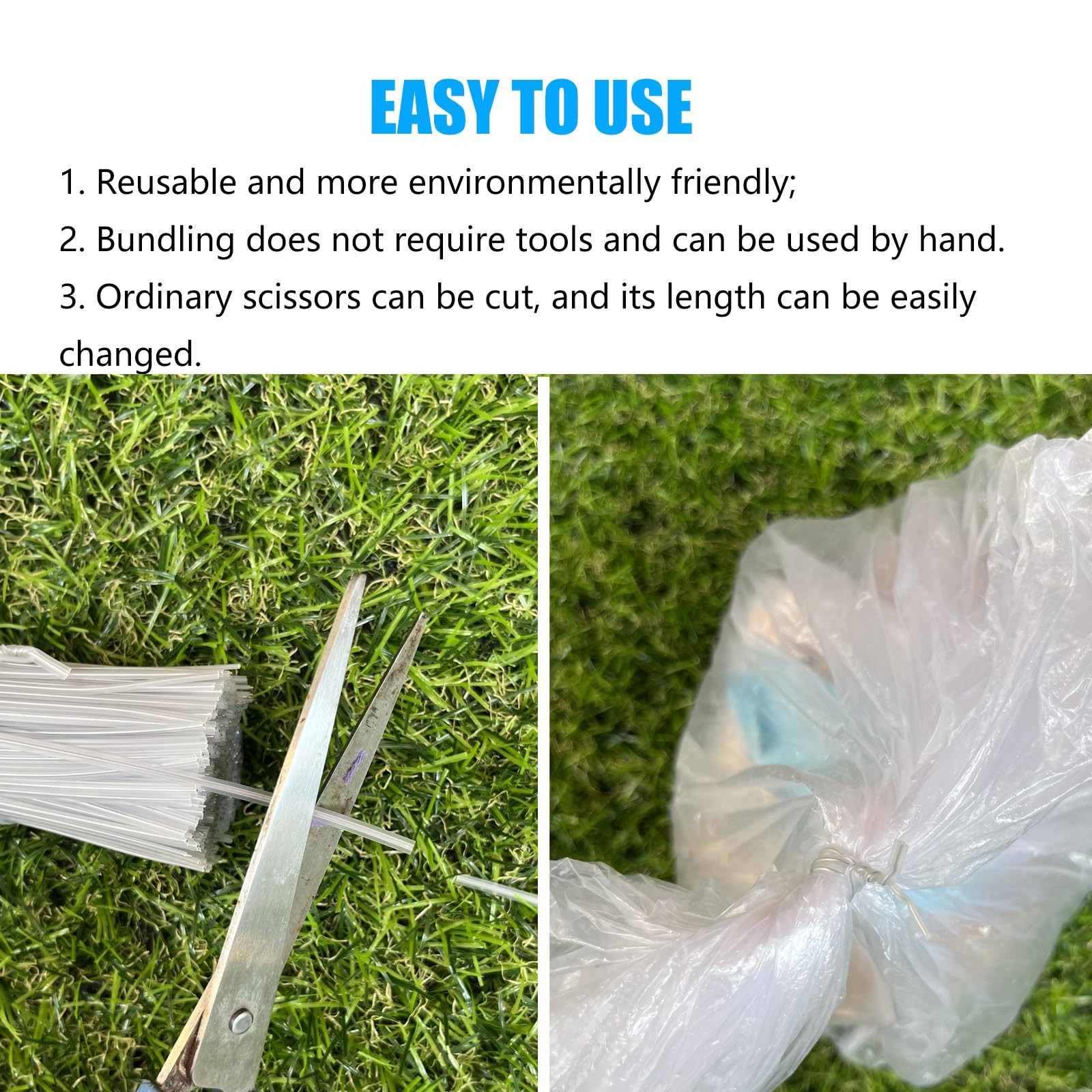 500 Pack 6 Inch Clear Plastic Twist Ties – Reusable Twisty Ties for Cords, Ga