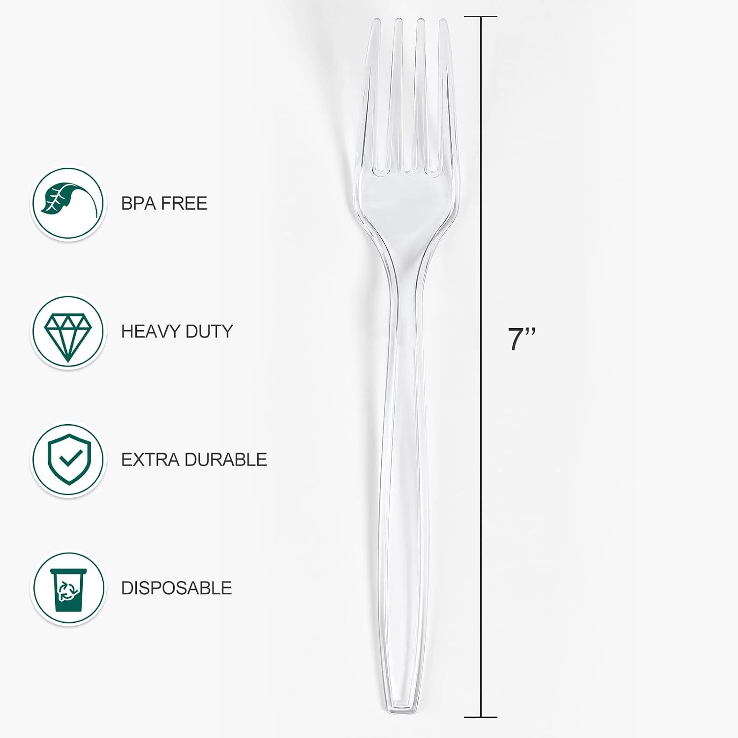 400 Count] Heavy Duty Plastic Forks, Premium Disposable Clear Forks, Durable