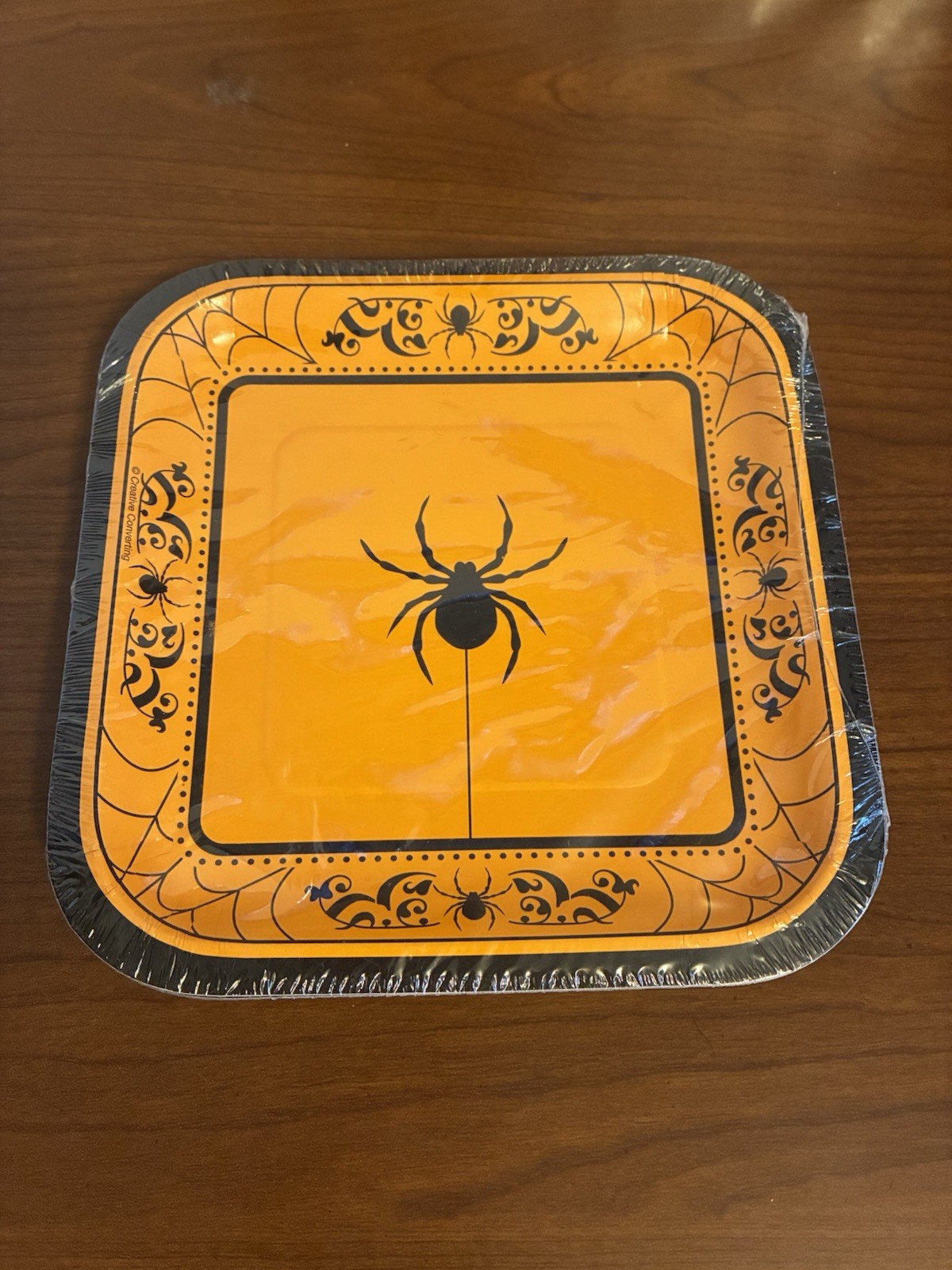 Halloween Party Supplies (2)10ct. Square Spider/Skull Paper Plates & Table Cover