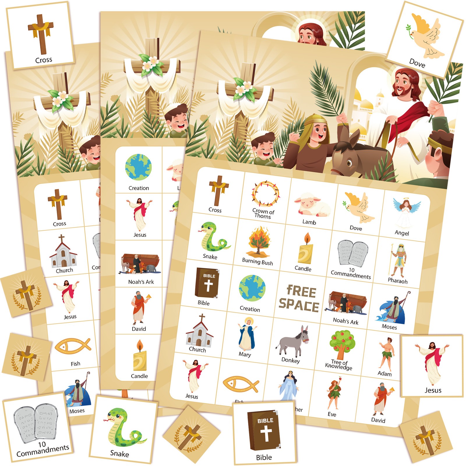 38 Bible Bingo Game Card Religious Party Decorations Biblical Gifts Party Favors