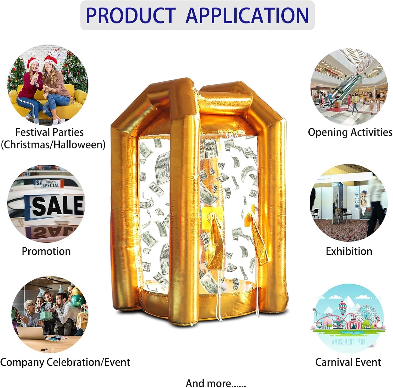 Inflatable Money Machine Booth Cash Cube Machine Money Grab Machine Game Events