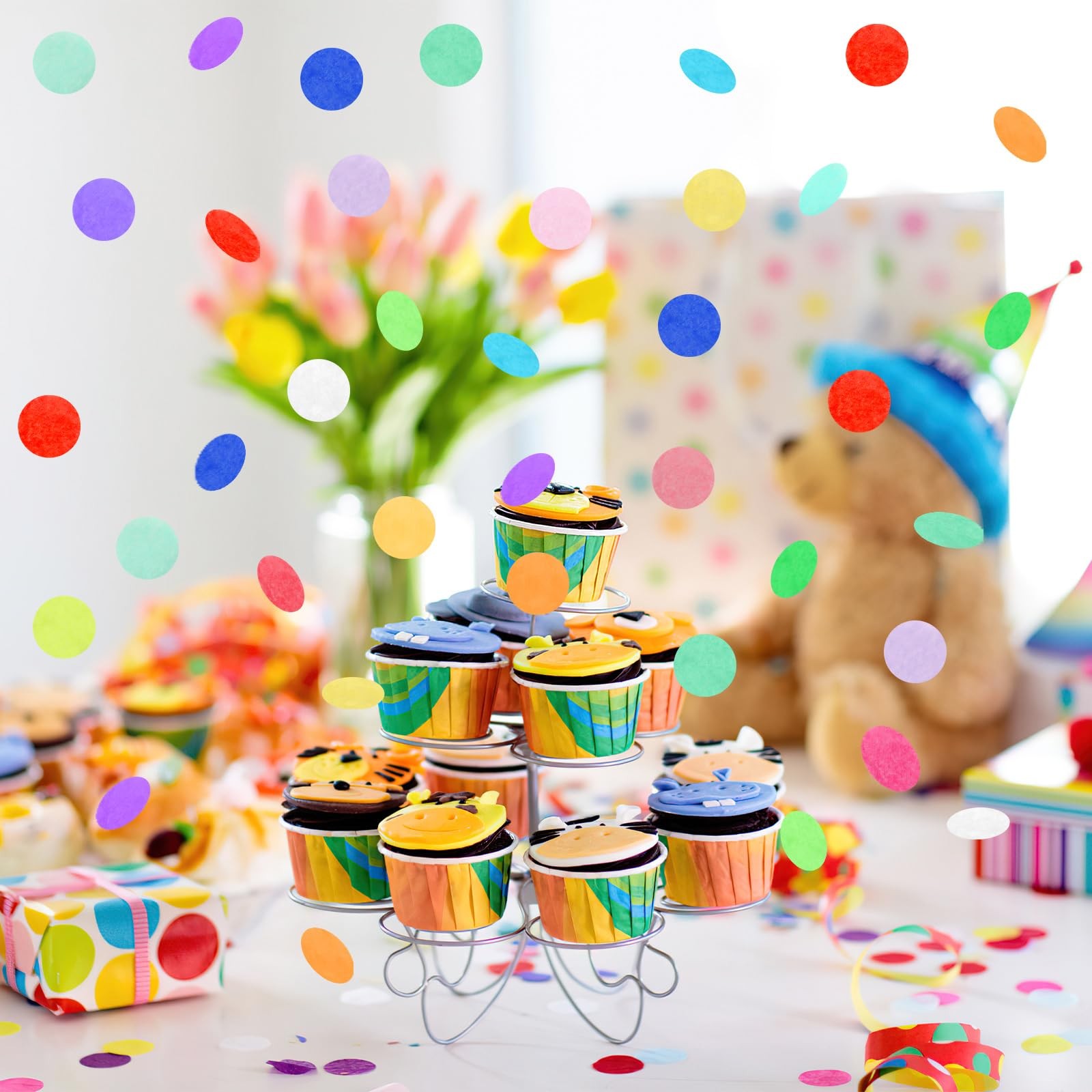 5.4oz Multicolor 1 Inch Round Tissue Paper Confetti Round Confetti Birthday S…