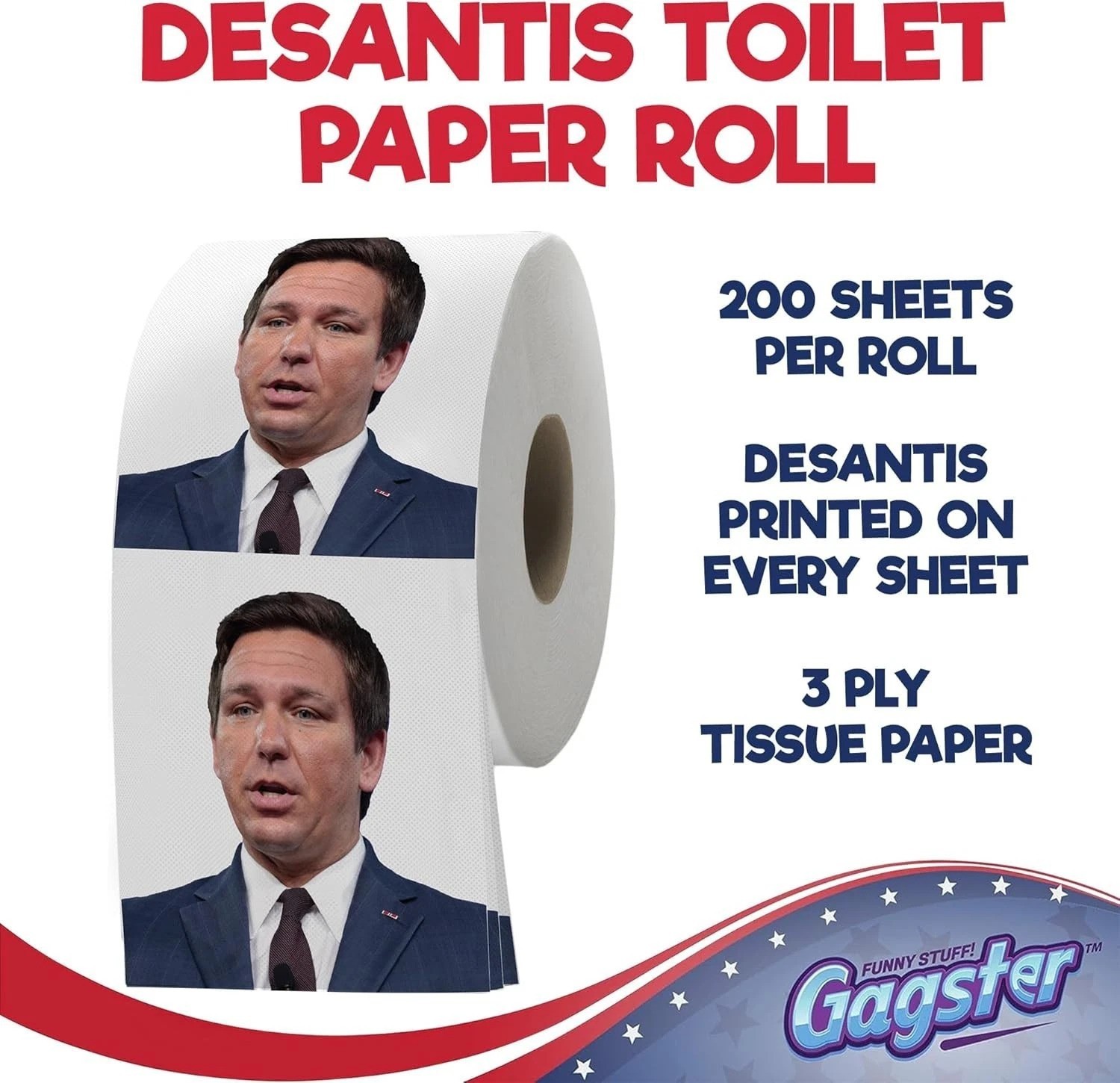 Ron DeSantis Toilet Paper Roll – Novelty 2-Ply Fun for Political Enthusiasts