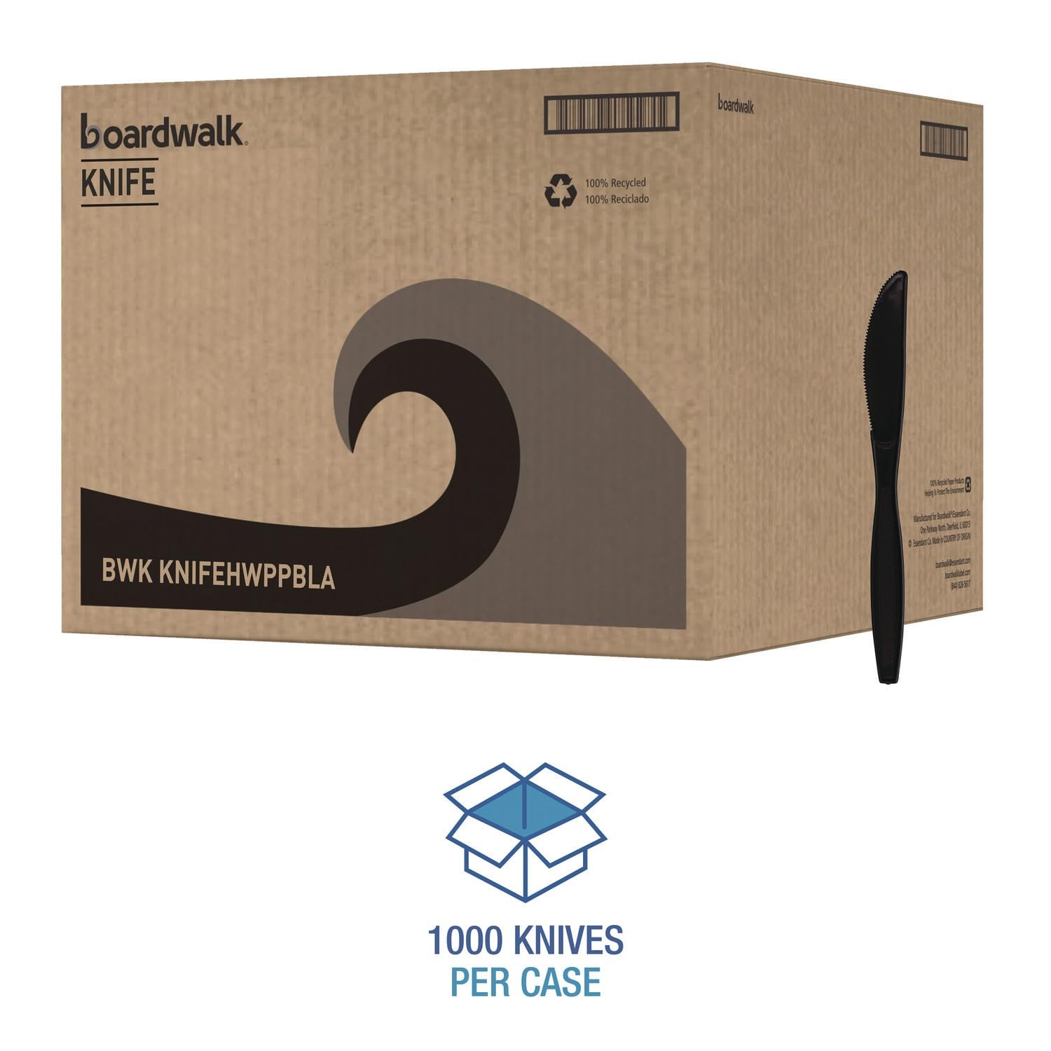 Heavyweight Polypropylene Cutlery, , Black, 1000/Carton