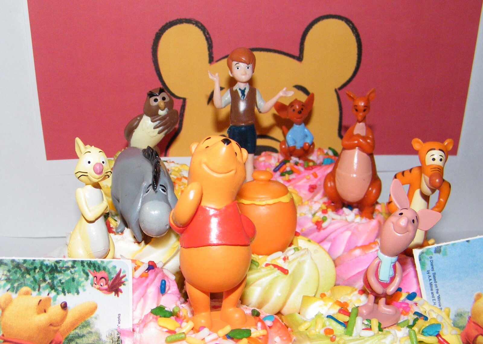 Winnie The Pooh Cake Toppers Set 14 Cupcake Decorations with 10 Figures