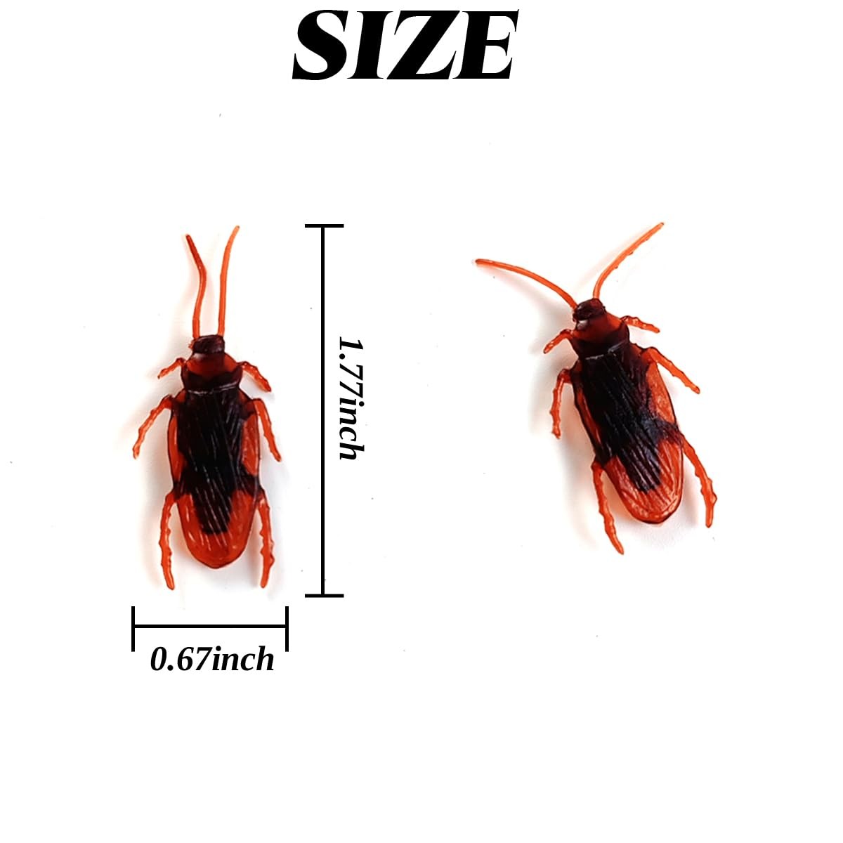 200PCS Realistic Fake Roaches Rubber Prank Toy Halloween Party Joke Gag Adult Ki