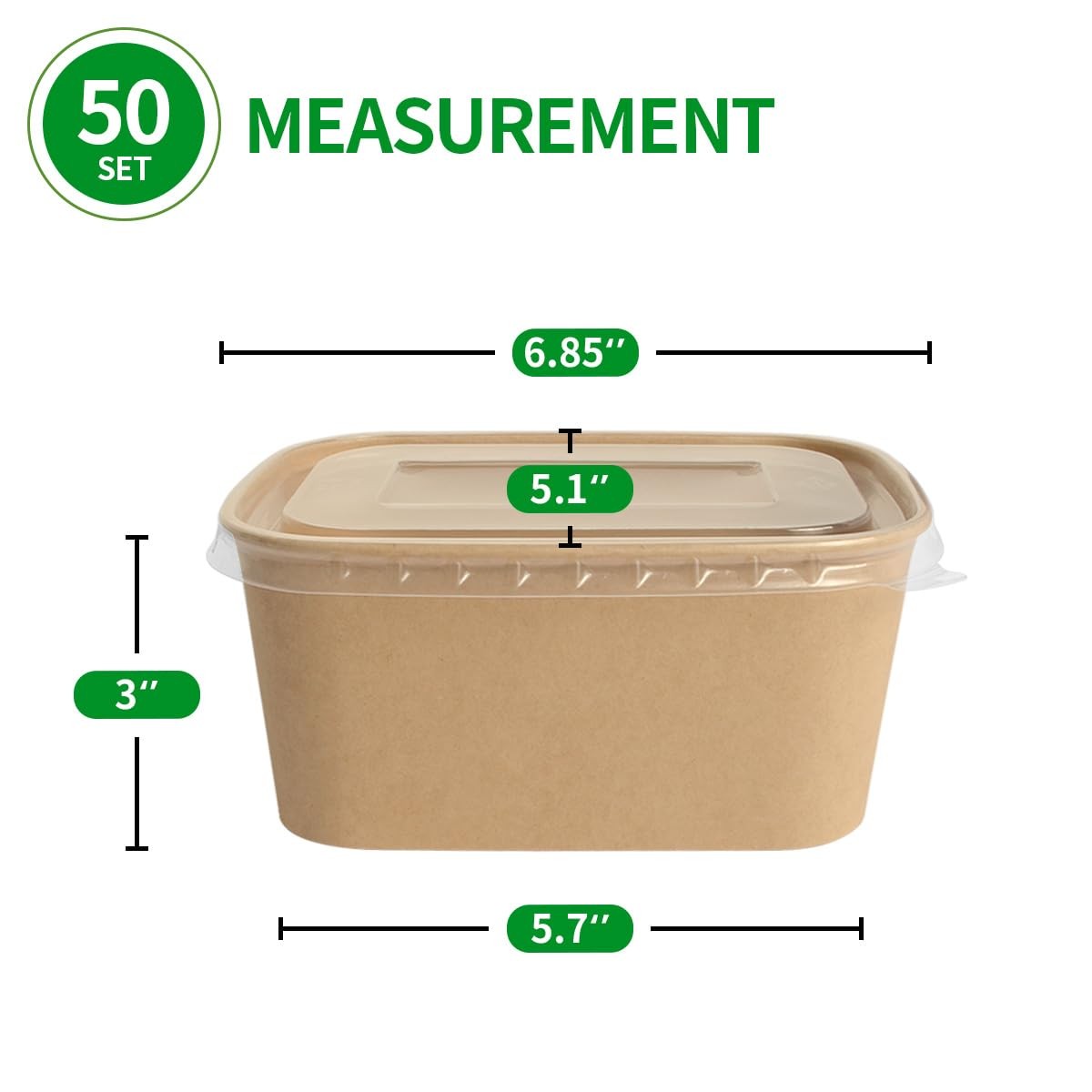 35 oz Disposable Meal Prep Containers with Lids 50 Pack