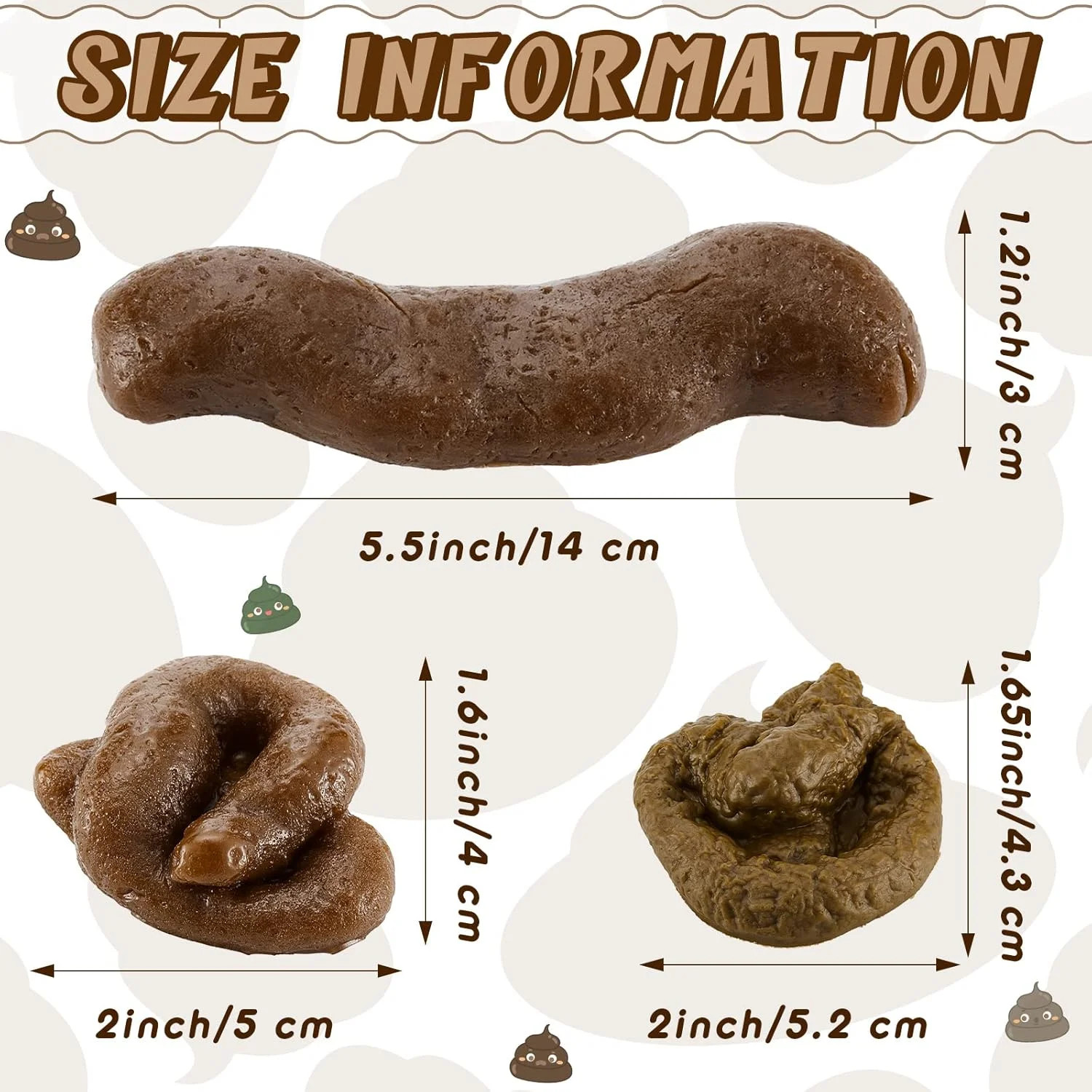 8 Pcs Fake Poop Realistic Dog Poop Fake Turd Adult Gags and Practical Joke