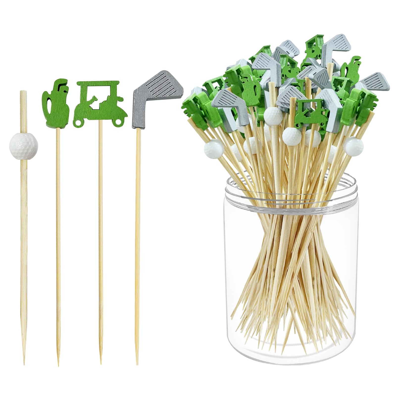 200 PCS Golf Theme Decorative Cocktail Picks Appetizer Skewers Fits 4.7 Inch