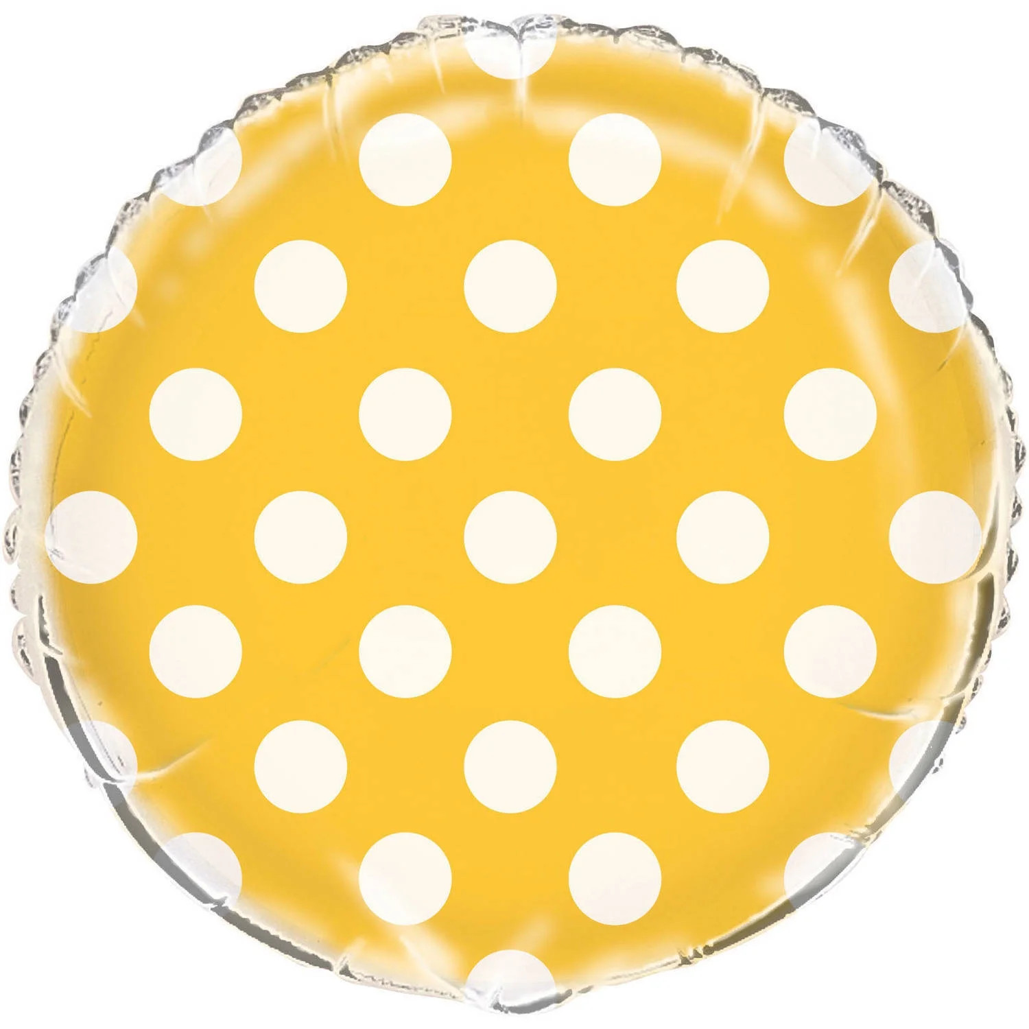 12 pk Sunflower Yellow Polka Dot Mylar Balloons Party 18” Round Helium Quality