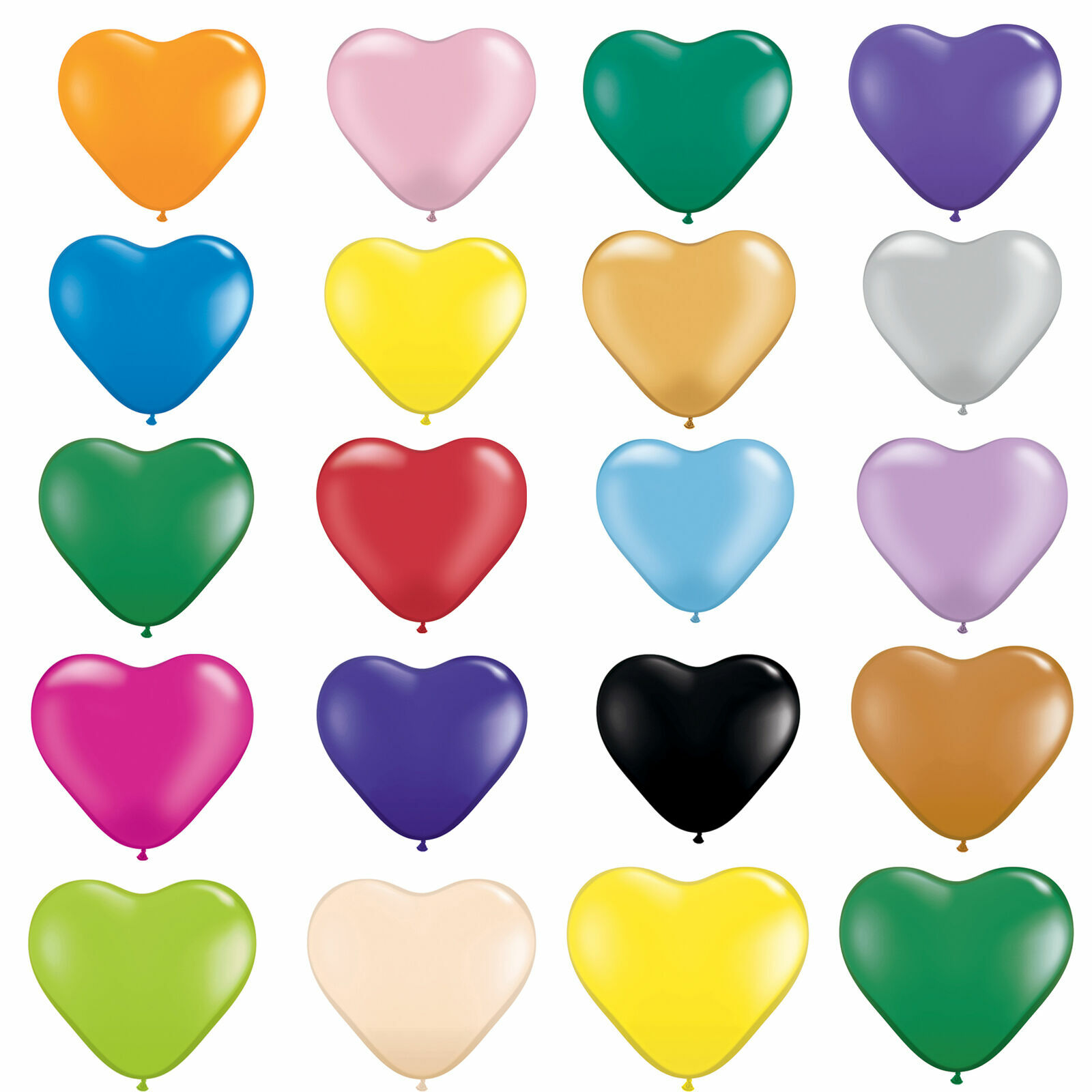 12″ Inch Heart Shaped Helium Balloons Latex metallic Party Valentine Wedding