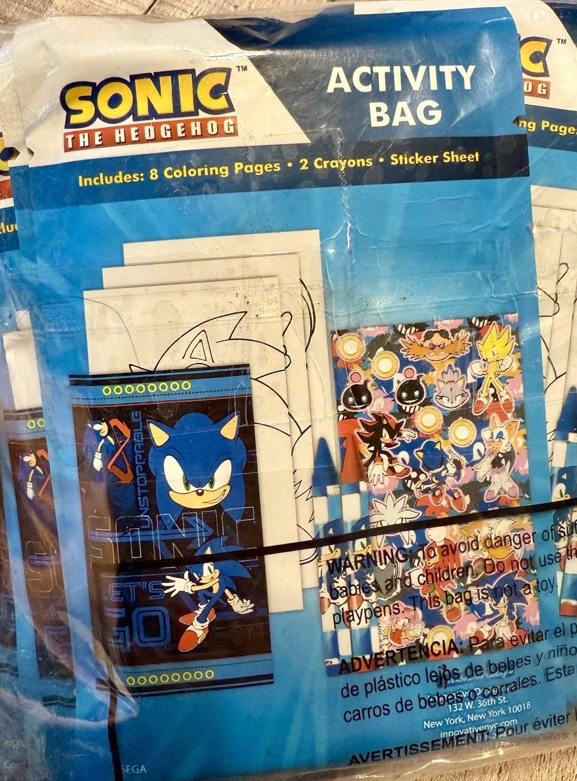 Sonic Birthday Party Favors Sonic the Hedgehog Activity Bag Lot Of 24 New