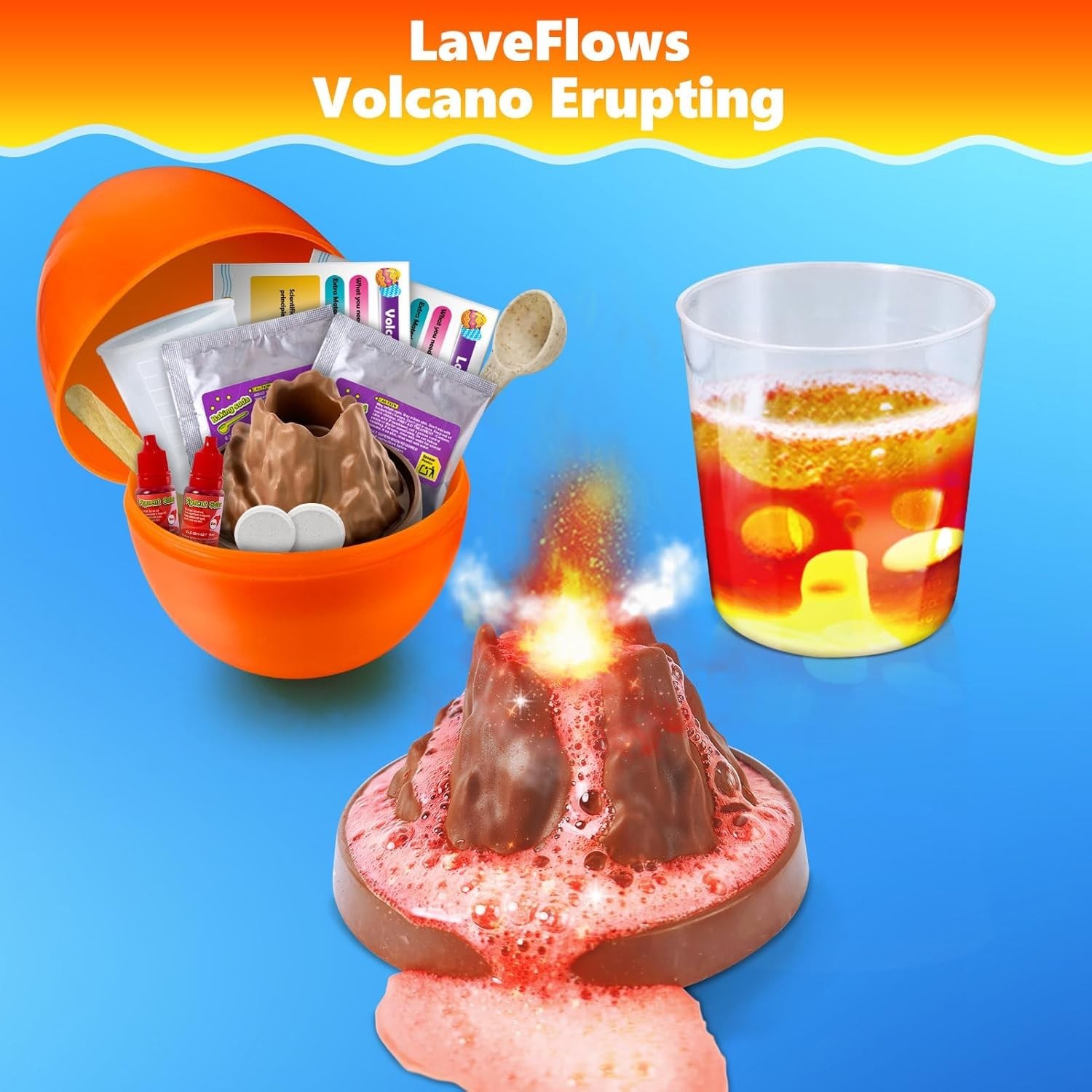 4 Jumbo Easter Basket Stuffer Surprise Eggs, Science Experiments for Kids, Ea…