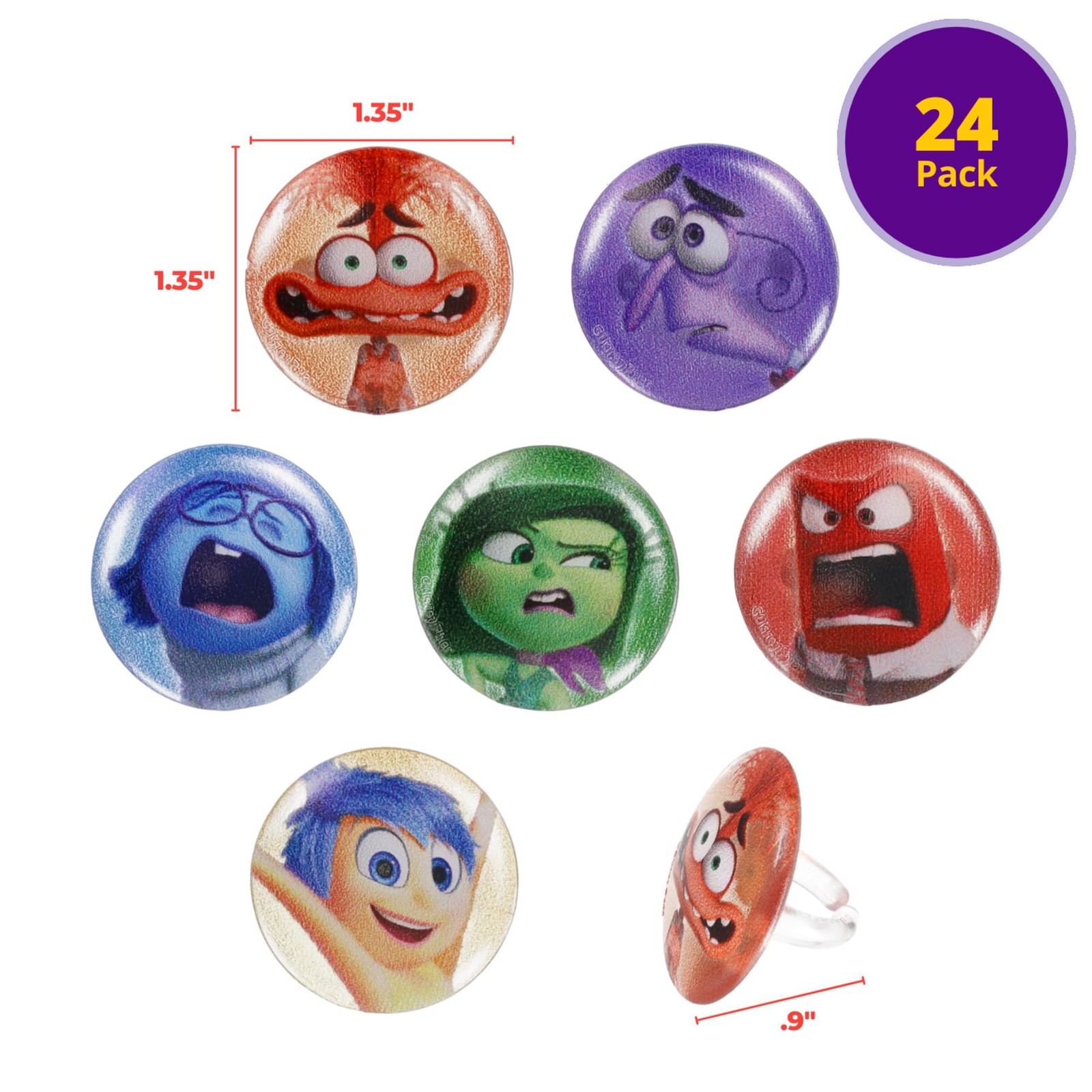 DecoPac Disney & Pixar’s Inside Out 2 Bursts of Emotion Rings, Multicolored Cupc