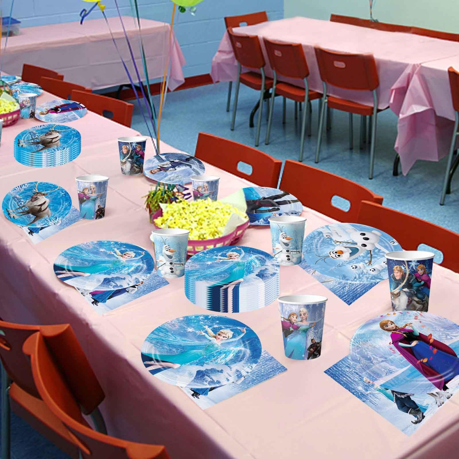 VAYNEIOJOY Frozen Birthday Party Supplies 120pcs Disposable Frozen Paper Plates