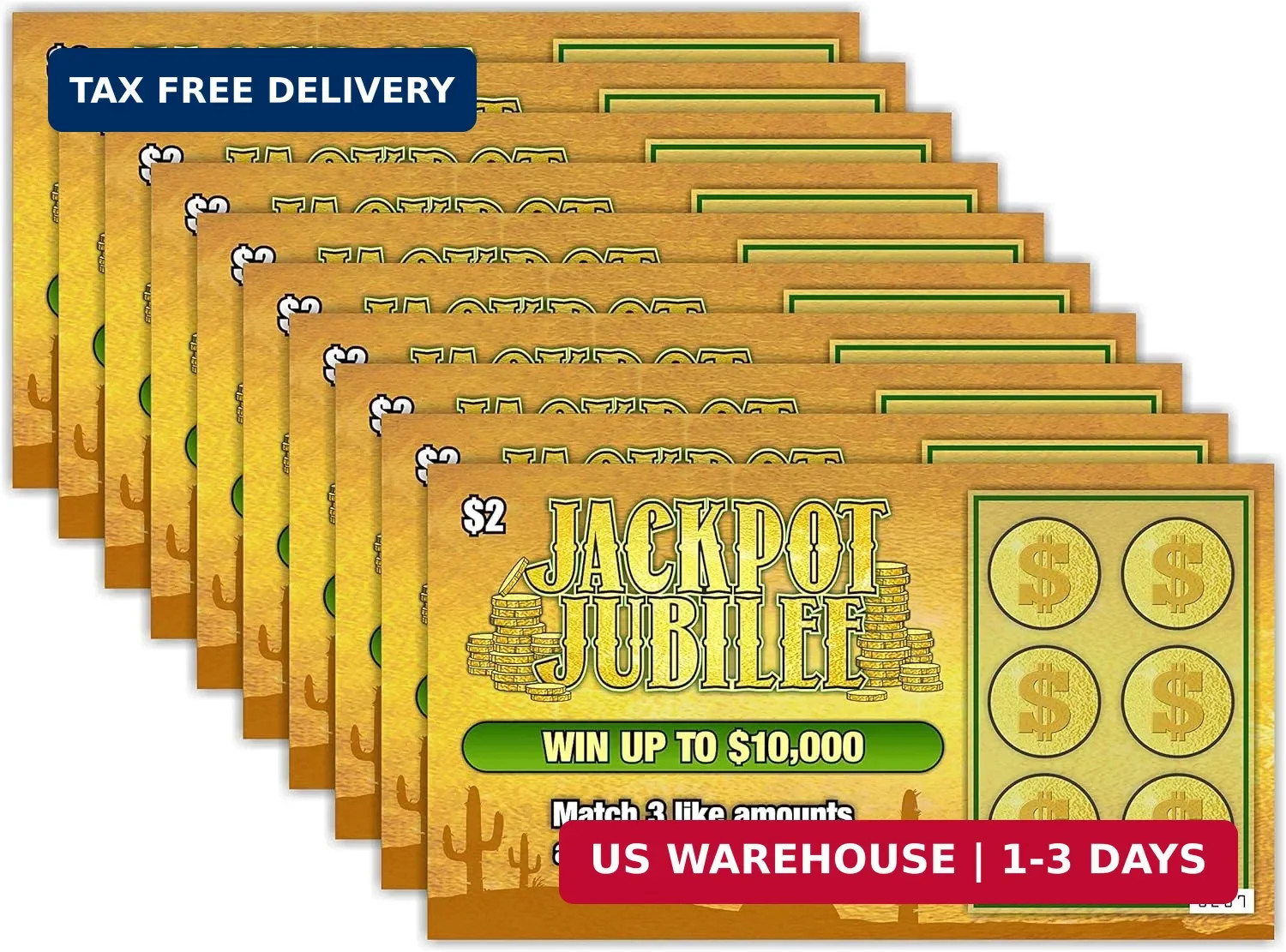 Larkmo Prank Gag Lottery Tickets – 10 Total Tickets, All Same Design, These Lott