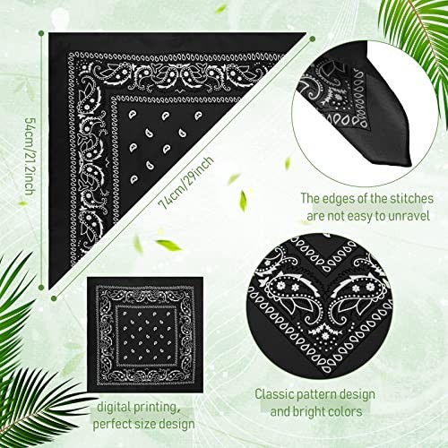 100 Pack Bandanas Unisex Paisley Bandanas Bulk Multi Purpose Multicolor Stylish