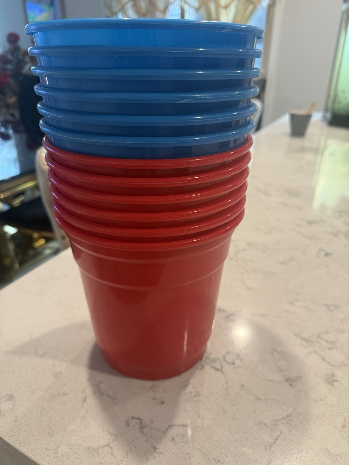 12 Giant Bucket Ball Game Set Red & Blue Buckets with 2 Balls Outdoor Yard Game
