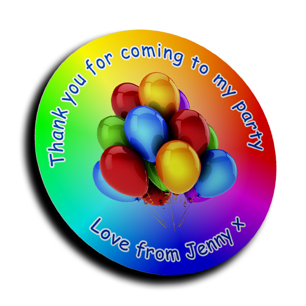 Personalised Birthday Party Stickers for Sweet Cones | Matte or Gloss