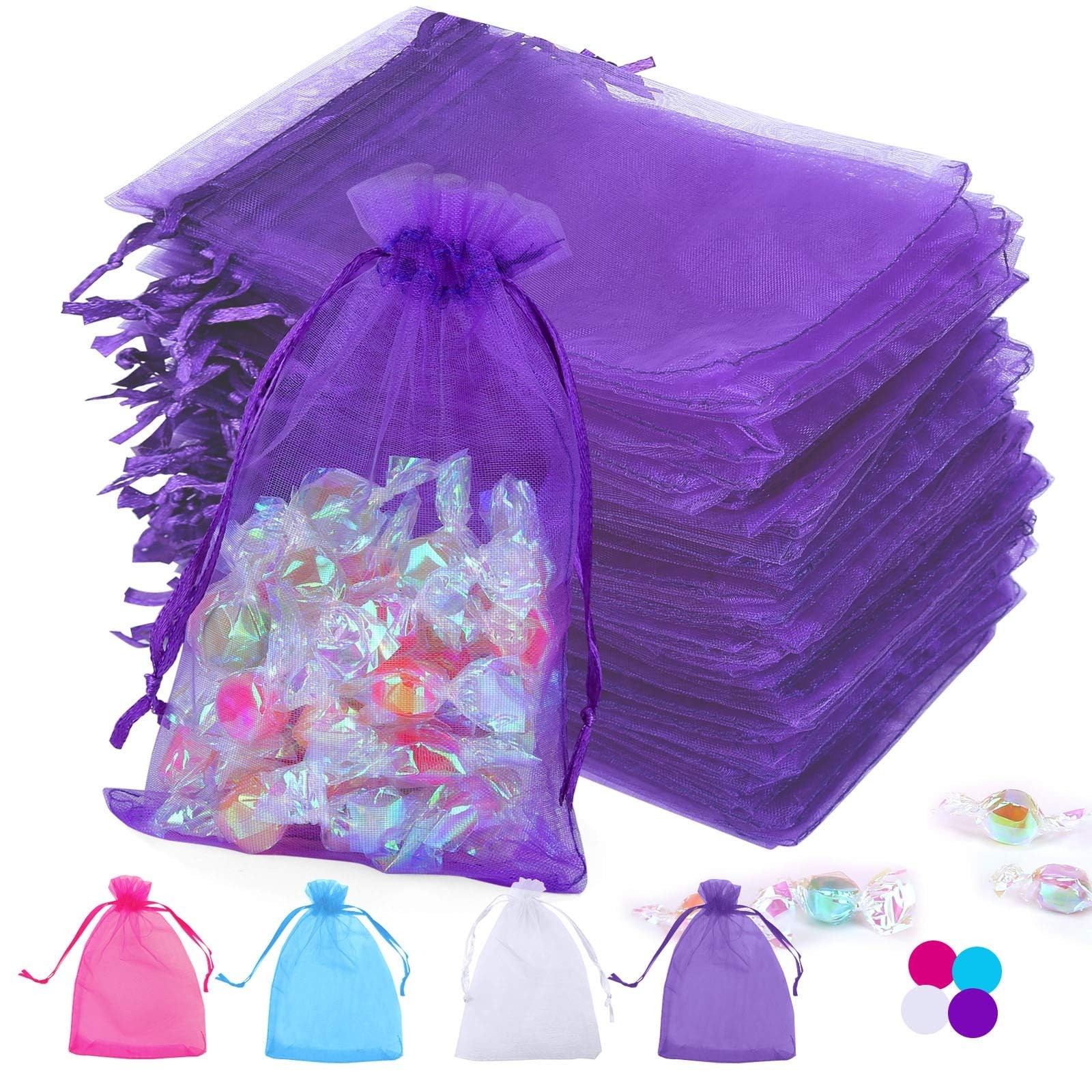 4×6 Inches Purple Organza Bags for Jewelry Party Wedding Favor Party Festival…