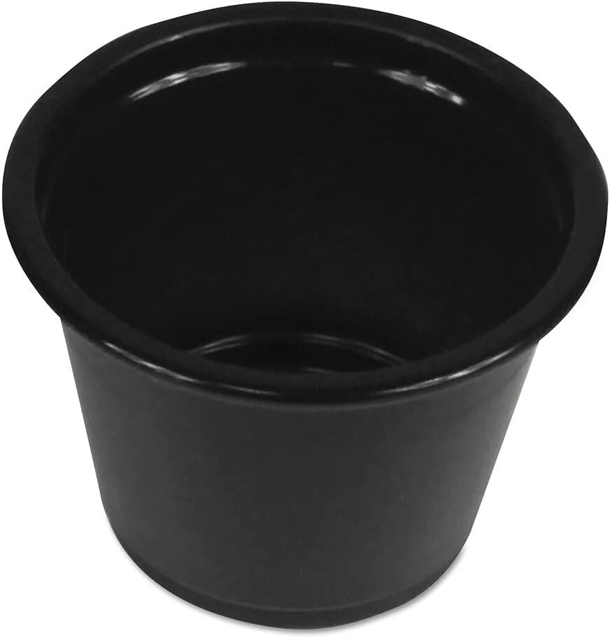 4 oz Plastic Black Disposable Portion Cups with Lids for Sauce Cup BPA Free