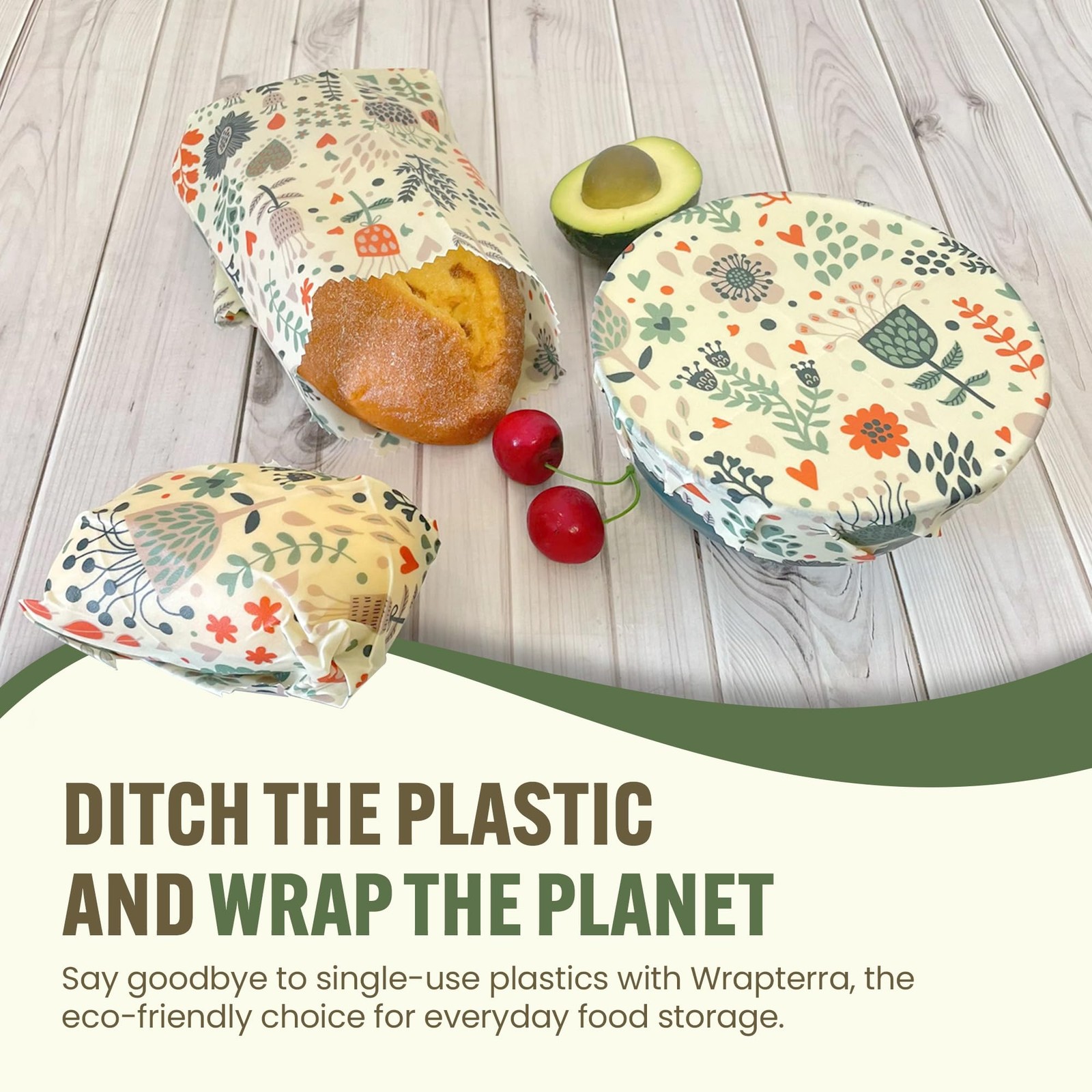 Beeswax Wraps for Food – Reusable & Moldable Bees Wax Covers for Bowls, Fruit…