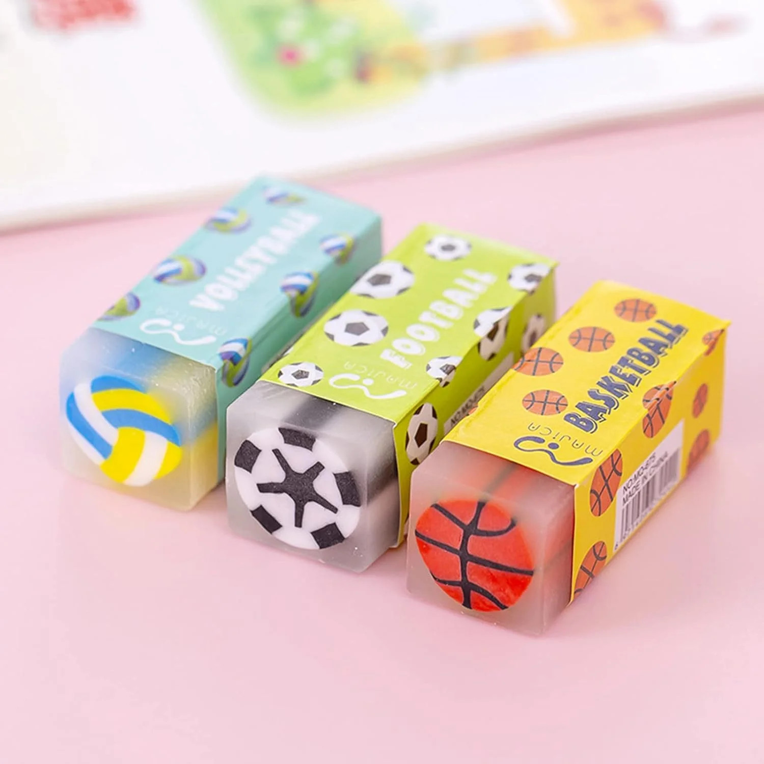 Cute Erasers for Kids Bulk 16 Pack Animal Food Fun Desk Pets Pencil Students Sch