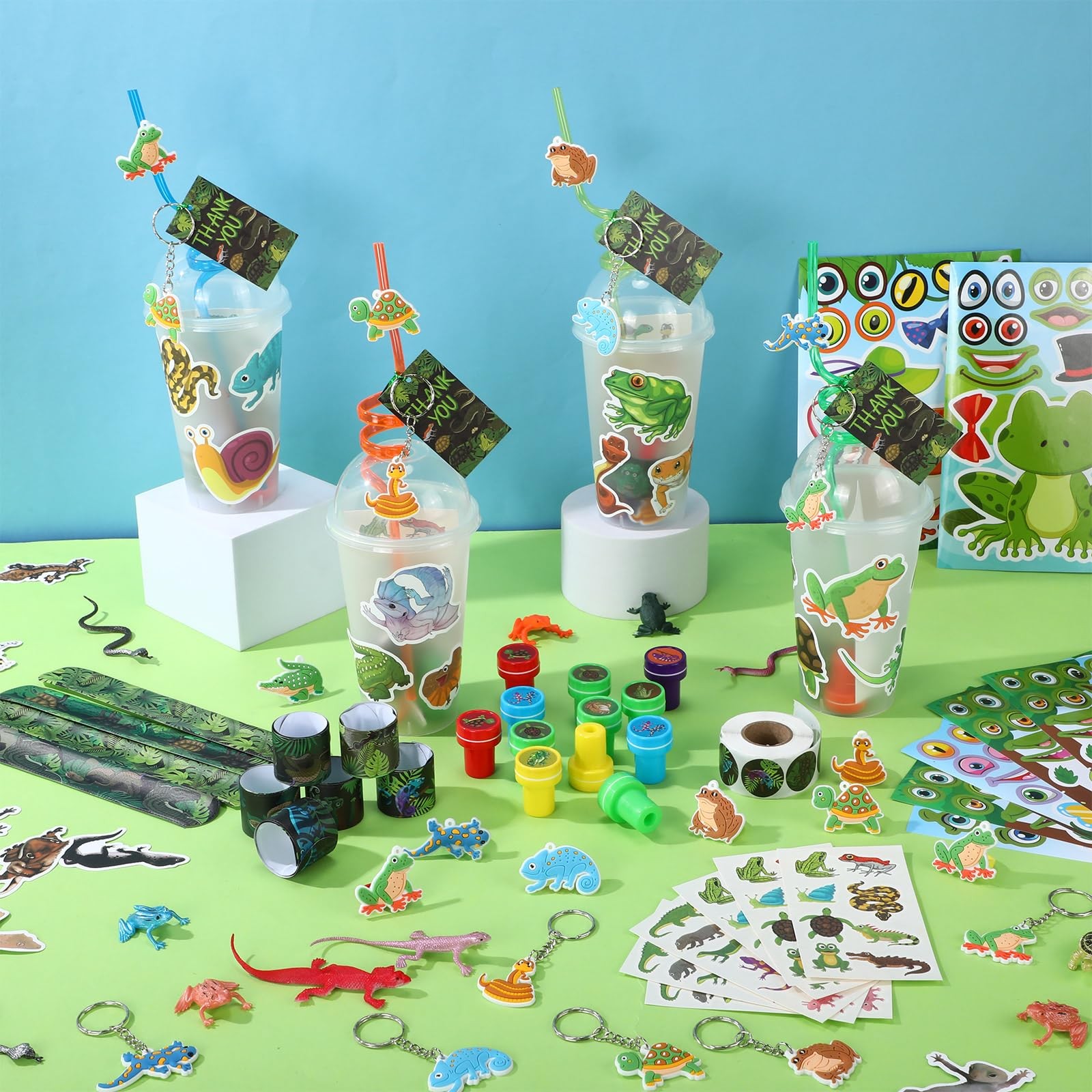 Poen 172 Pcs Reptiles Party Favors Reptile Birthday Party Supplies Include Cup S