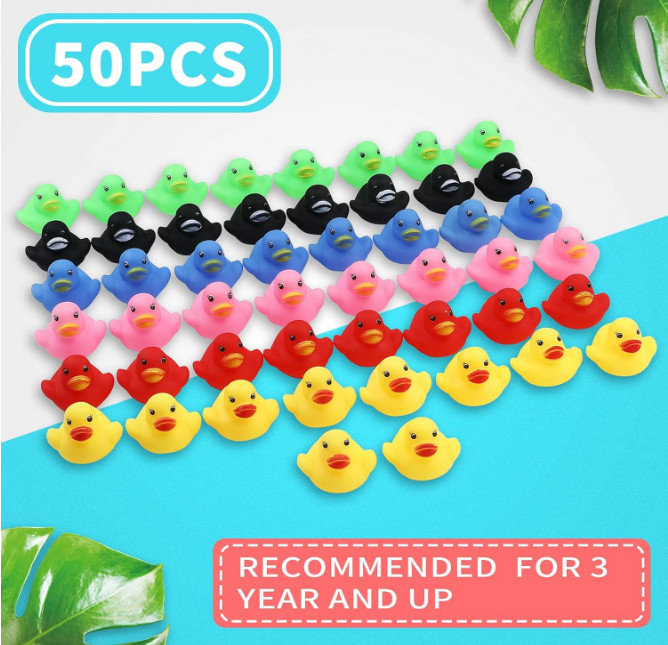 50 PCS Jeep Rubber Ducks in Bulk Assorted Duckies for Ducking Cruise Ducks Small