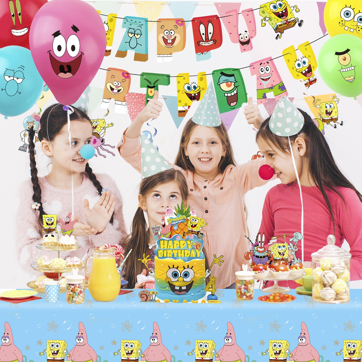 SpongeBob Party Decorations SpongeBob Birthday Supply Cake Topper Banner Balloon