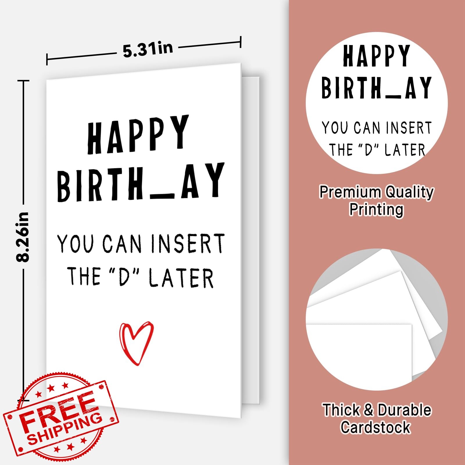GIFTGRIN White Gag Birthday Card for Men