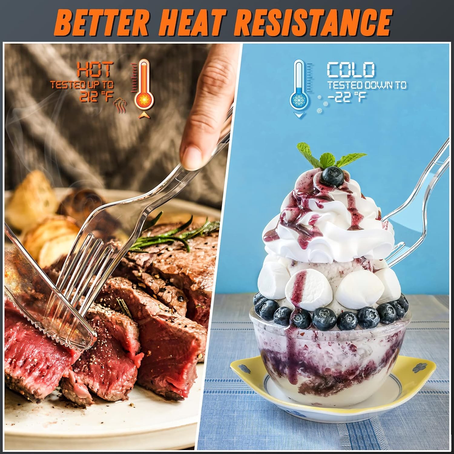 360pc 7.1″ Clear Plastic Forks Heavy Duty with Heat Resistant & BPA Free, Solid