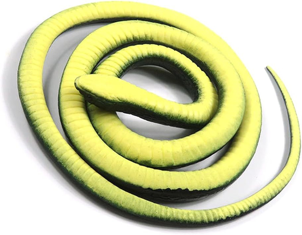 Realistic Rubber Snake, Lifelike Rubber Black Fake Snake Looks like Real Gag Gif