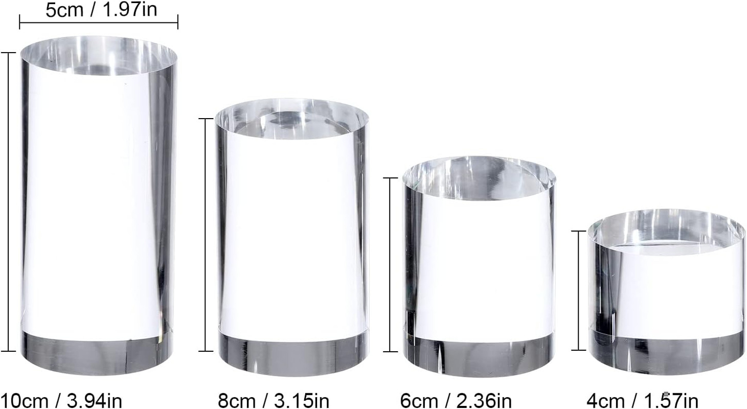 Clear Polished Acrylic Cube Cylinder round Photo Props, Transparent Solid Acryli