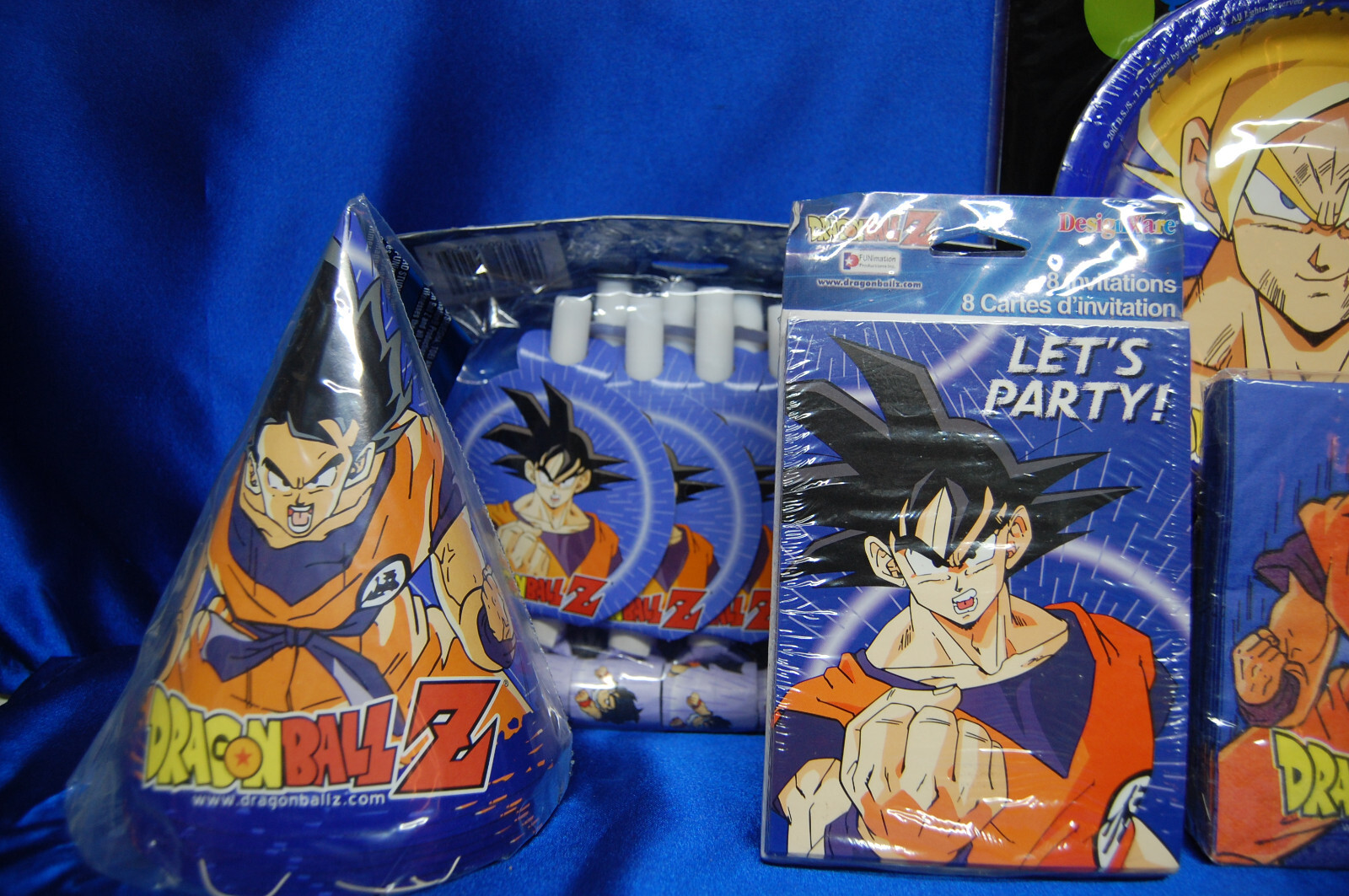 Dragon Ball Z Set # 12 DBZ Plates Napkins Hats Blowouts Loot bag Invites Artbox