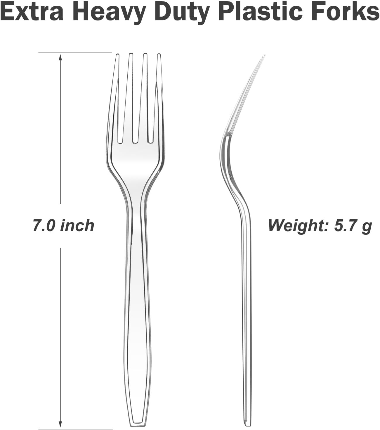 360 Count Clear Heavy Duty Plastic Forks