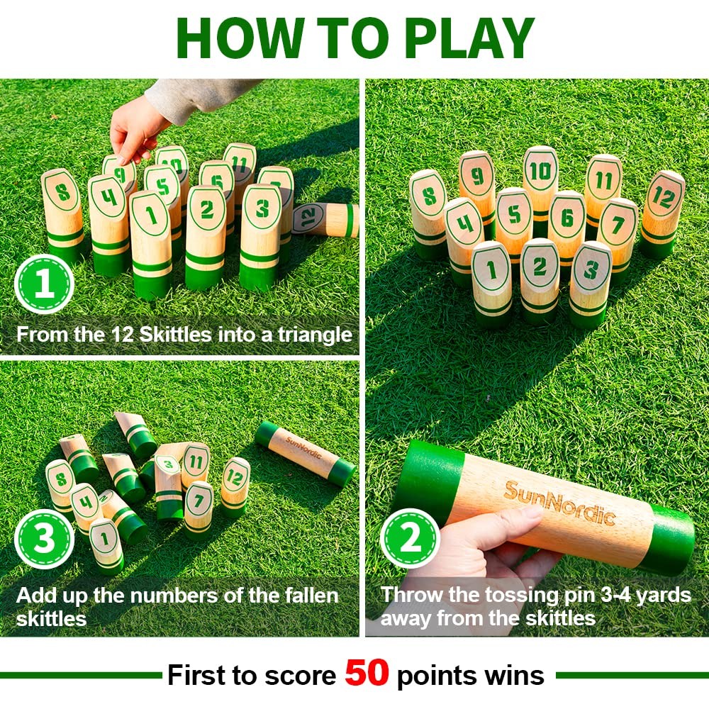 Wooden Throwing Game Set, Numbered Block Toss Games with 1 x Scoreboard,12 x …