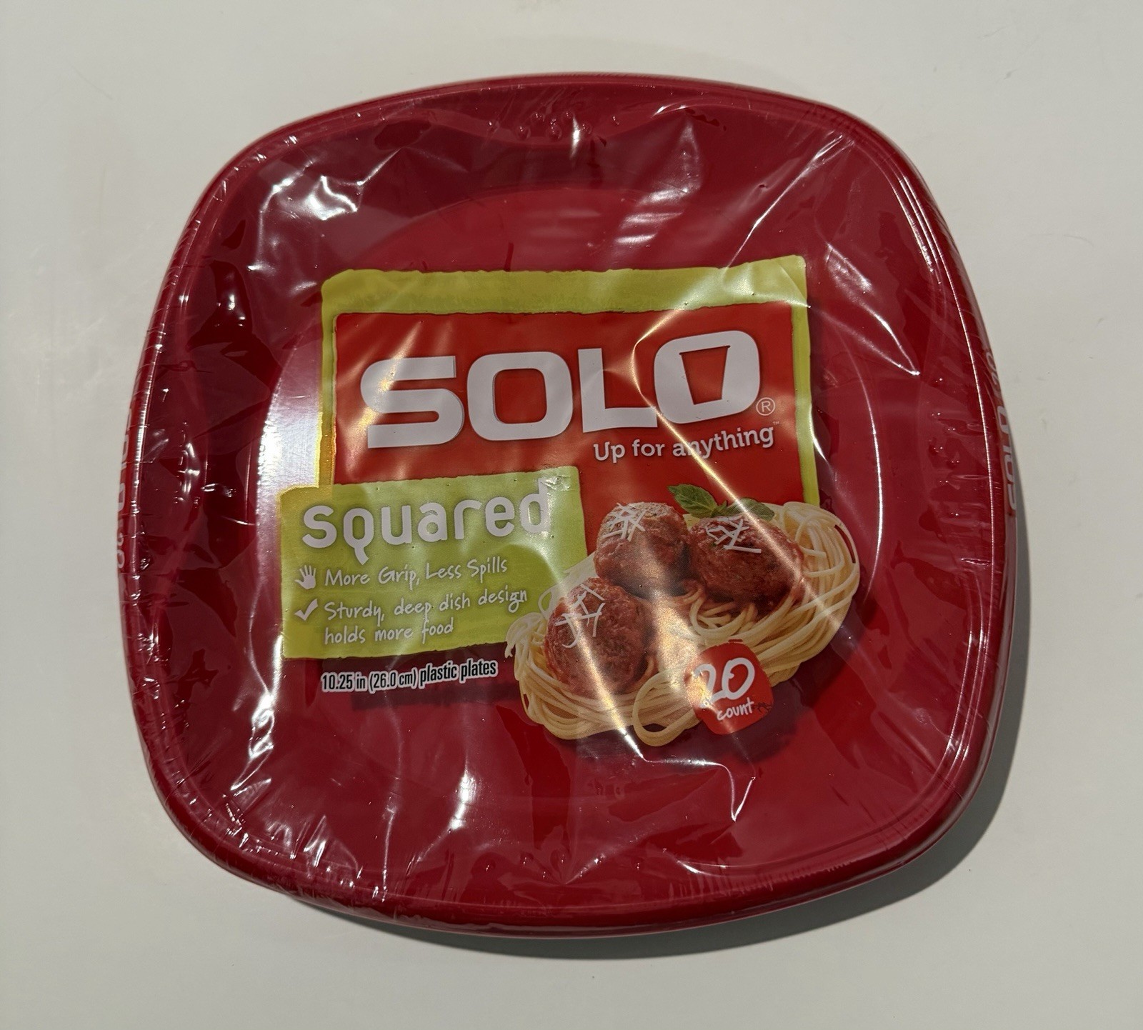 Solo Squared Red Solid Plastic Disposable Plates 10.25in, 20 Count (WSQ10)