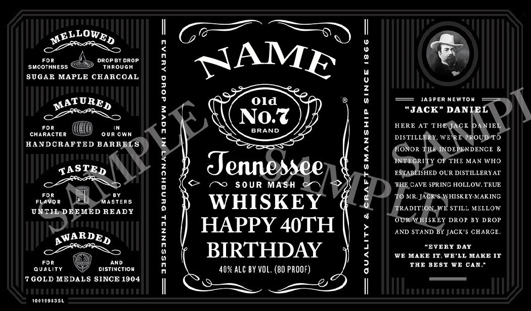 PERSONALISED JACK DANIELS WHISKEY BOTTLE LABEL ANY OCCASION – JD CUSTOM WHISKY