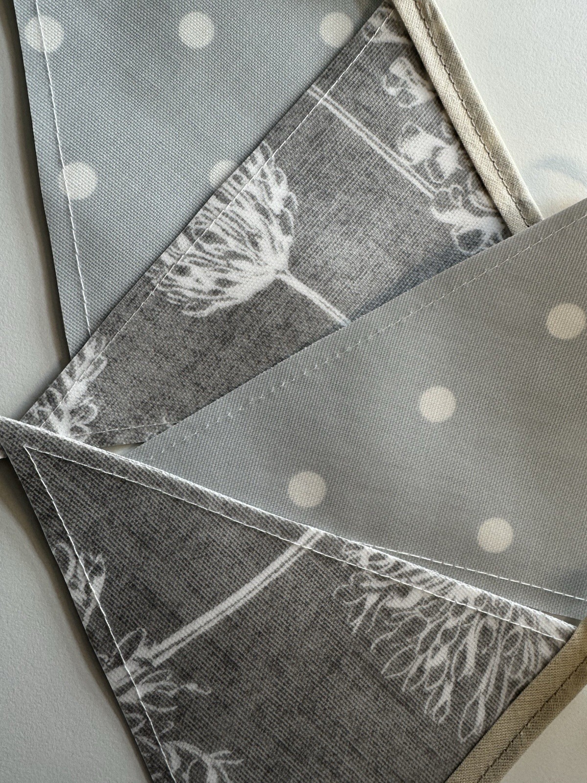Handmade Oilcloth Bunting – Garden/Home Contemporary – 1 Meter Double Sided