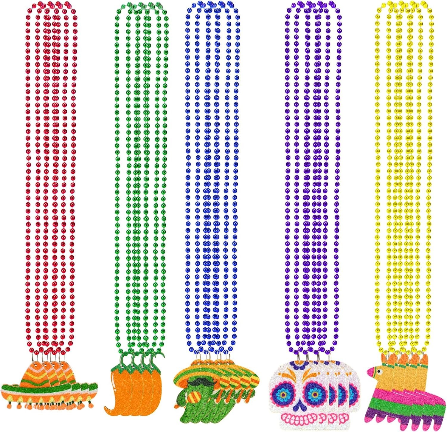Fiesta Beaded Necklaces 20pcs Cinco De Mayo Party Favors Mexican Celebration …