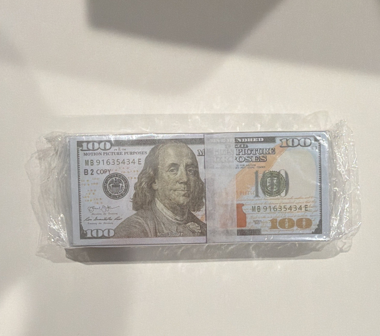 Toy Money 2 $100 Bill Stacks Prop, Multicolor Party Money Theme Gag/Prank