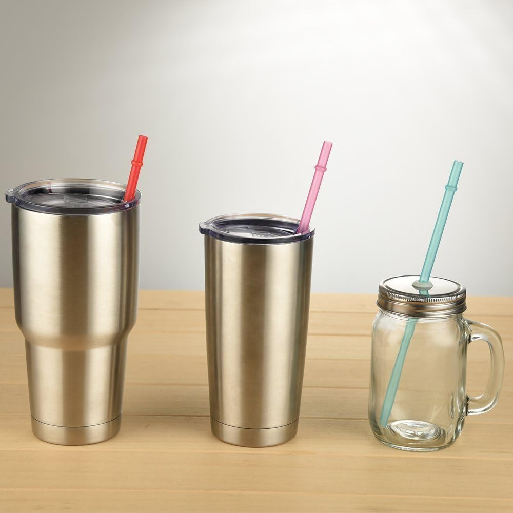 12 Piece 11 Inch Reusable Plastic Thick Drinking Straws BPA Free Mason Jar Straw