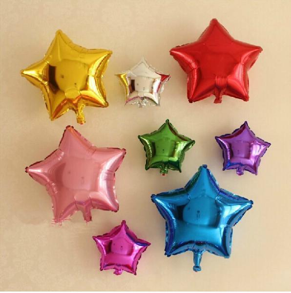 1-10 5″ 10″ 18″ 24″ Star Solid Foil Balloon Helium Ball Baby Shower Graduation