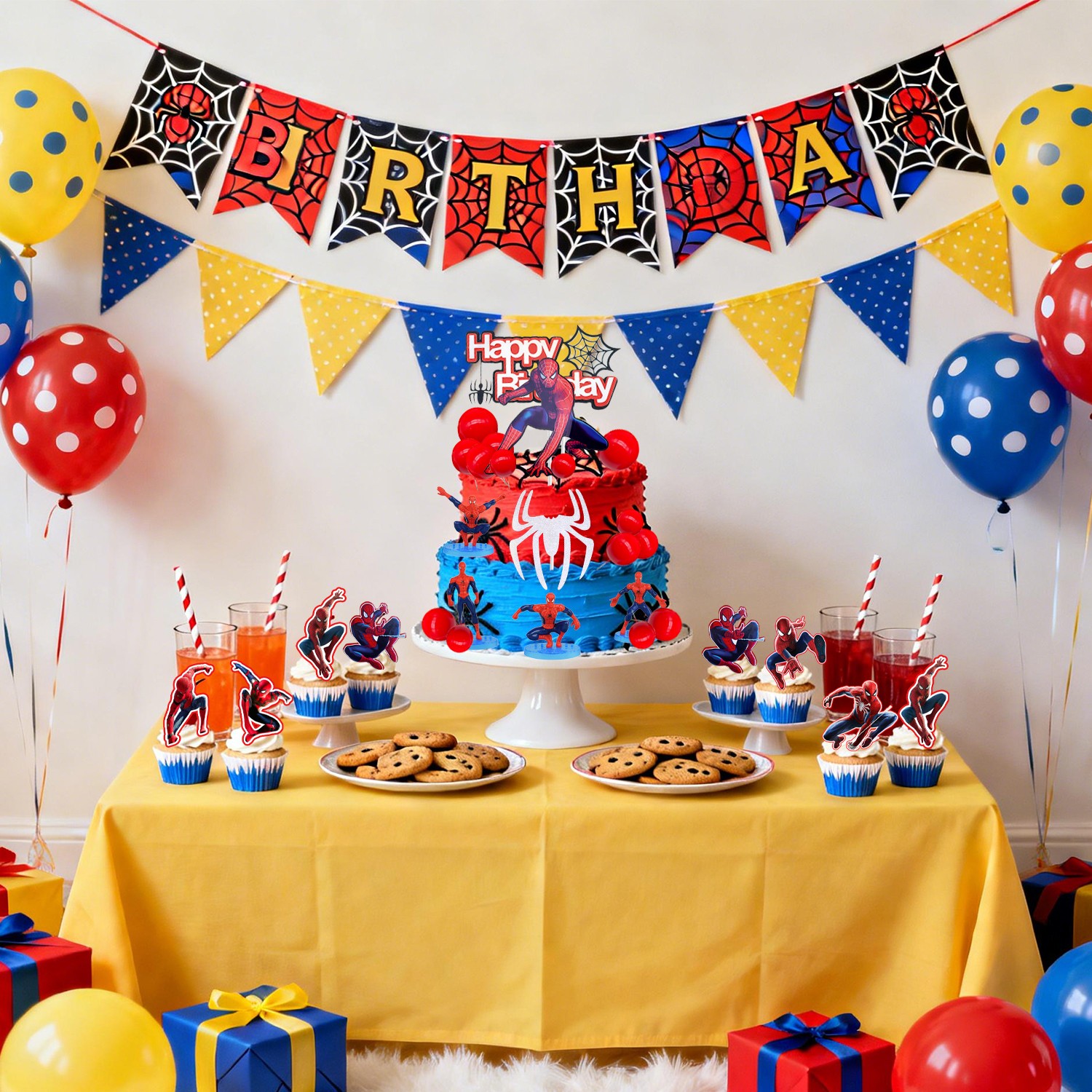 3D Spiderman Cake Decoration Marvel Super Hero Cake Topper Avengers Cake Topper