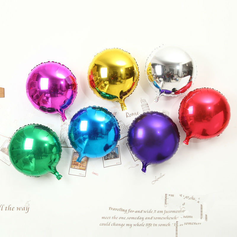 1-24x 10″ 18″ Heart Round Star Solid Foil Balloon Helium Baby Shower Bride BDAY