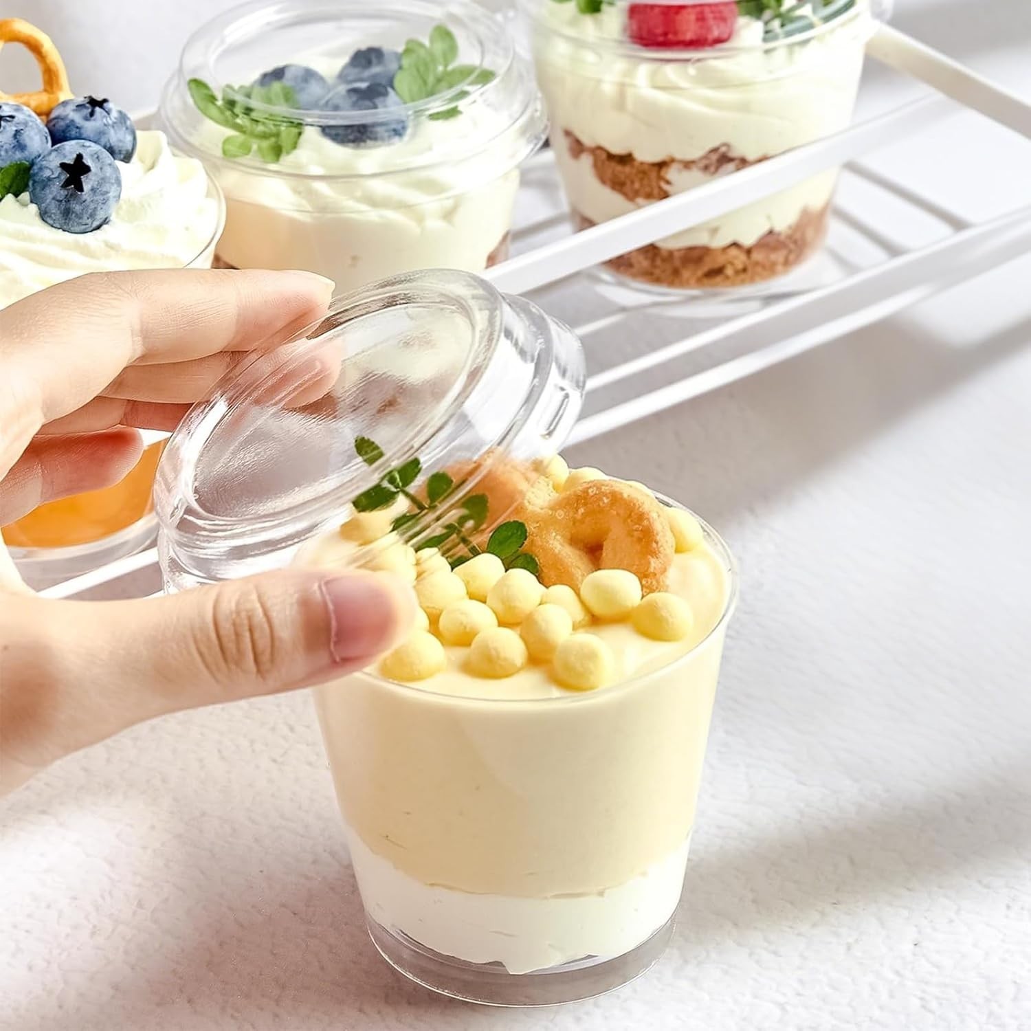 Mini Dessert Cups with Lids and Spoons 6oz Pack of 75 Serving Cups for Parties